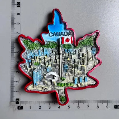 Canada Tourist Souvenir Fridge Magnets Ottawa Victoria Limeau Bridge Vancouver Quebec Toronto Bear Moose Maple Leaf Stickers 