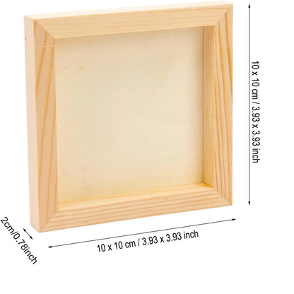 6Pcs Unfinished Square Wood Panels,4x4"/10x10cm,Blank Wooden Canvas Cradled Painting Boards for Drawing,Wood Burning DIY Arts