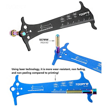 Bicycle Chain Wear Indicator Ruler Repair Tool Stainless Steel Mountain Road Bike Chain Gauge Measurement Checker Screw Diame