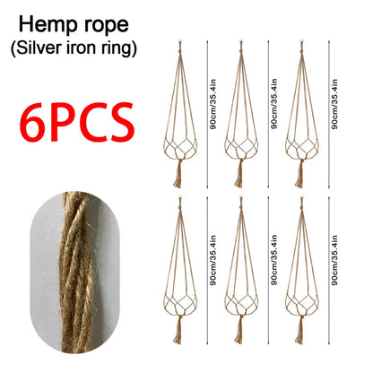 Hanging Plant Pot Hanging Basket Vases with Hook Creative Macrame Suspension Plant Planters for Hanging Flower Pot Net