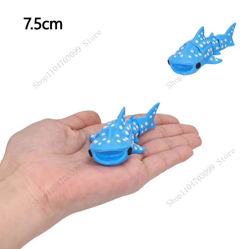 3D Printed Animal Figure Movable Joint Model Shark Bearded Dragon Dolphin Hermit Crab Ferret Raccoon Angler Fish Home Decor G