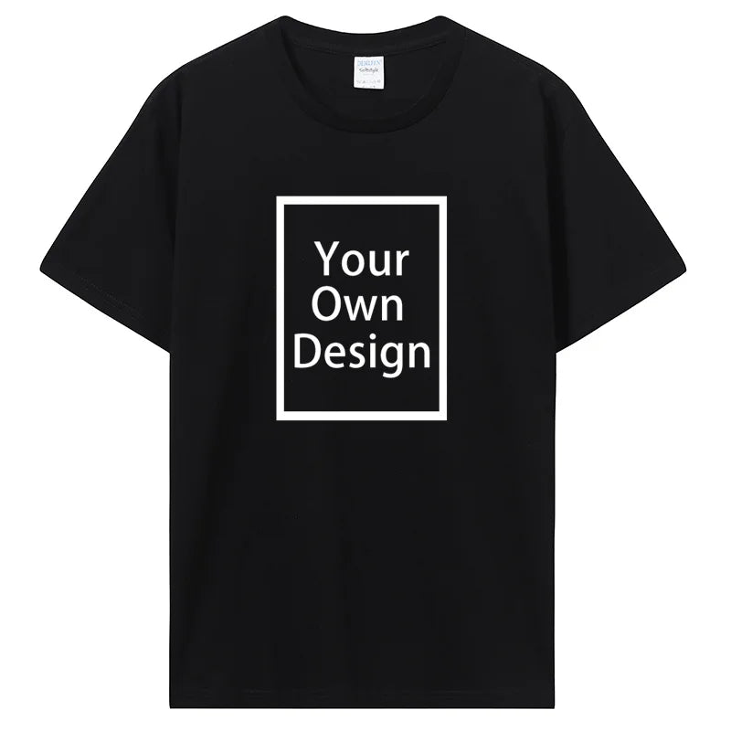 Custom Cotton Customized Print Short Sleeve T Shirt Summer Tops Tees DIY Your Like Photo Or Logo Cotton T-shirt Men Clothing 