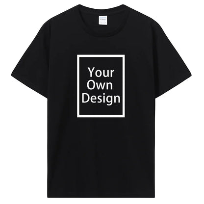 Custom Cotton Customized Print Short Sleeve T Shirt Summer Tops Tees DIY Your Like Photo Or Logo Cotton T-shirt Men Clothing 