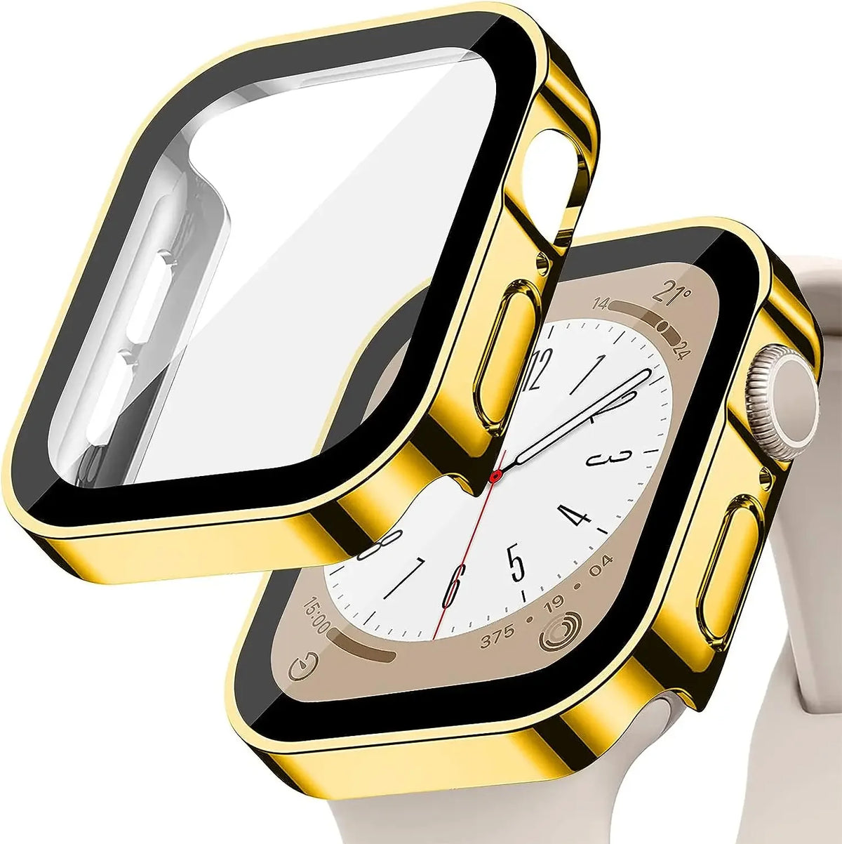 Tempered Glass+Cover For Apple Watch 11 10 9 8 7 46mm 42mm PC Bumper Screen Protector Case iWatch Series 7 6 5 4 SE3 44 40 45