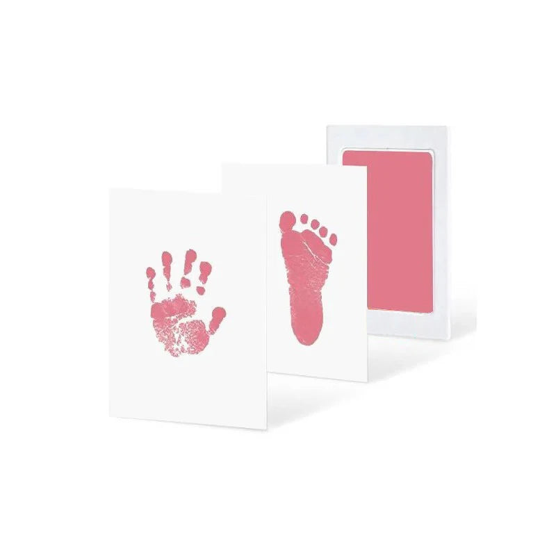 Pet Handprint Footprint Kit No Touch Cat Dog Paw Print Newborn Birth Souvenir Ink Pad New Born Gift - Pink
