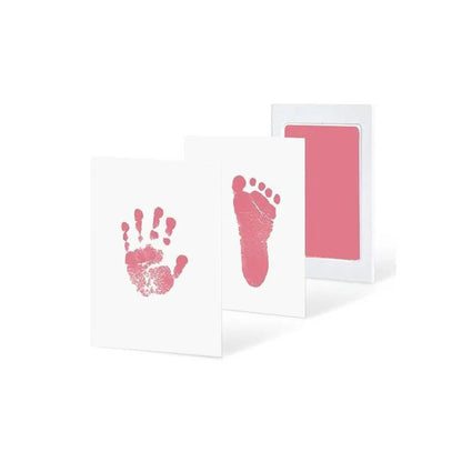 Pet Handprint Footprint Kit No Touch Cat Dog Paw Print Newborn Birth Souvenir Ink Pad New Born Gift - Pink