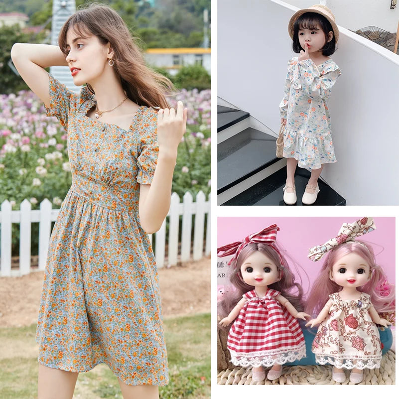 Floral Fabric Flower Cotton Printed Poplin Quilting Clothes Patchwork Muslin Sewing Accessories