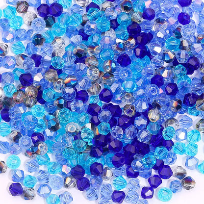 100Pcs 4MM Glass Bicone Shaped Beads Faceted Crystal Beads for Jewelry Making Bracelet Necklace Earrings DIY Beading - 11