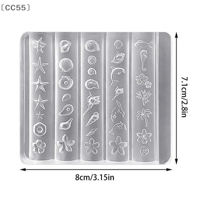 〔CC55〕Lily Flower Sea Shell Conch Coral Starfish 3D Acrylic Nail Mold Nail Decorations DIY Silicone Manicure Mold Nail Art Mo