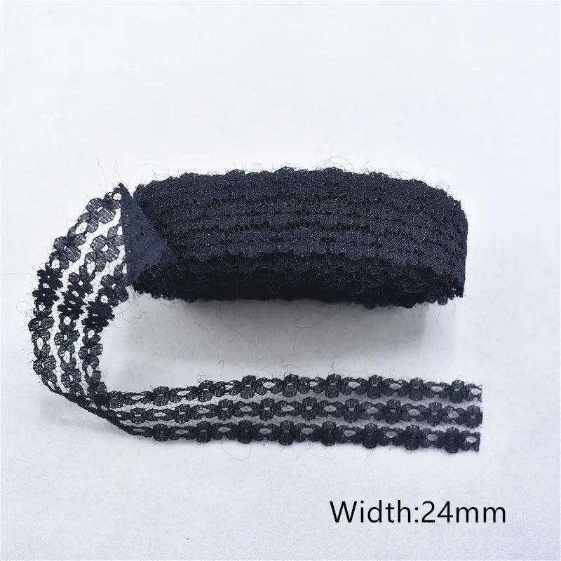 Lace Trim 10 Yards, Black Lace Ribbon for Sewing, Vintage Lace Trim for DIY Crafts, Planner Decorating, Fabric Accent Wide 14
