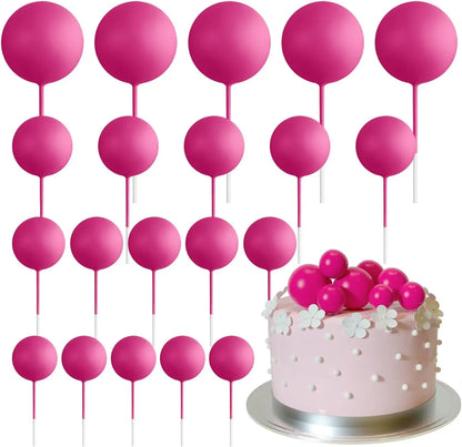 20-Piece Mini Balloon Cake Topper Decorations with Gold Ball Picks - Festive Cake Decor for Celebrations