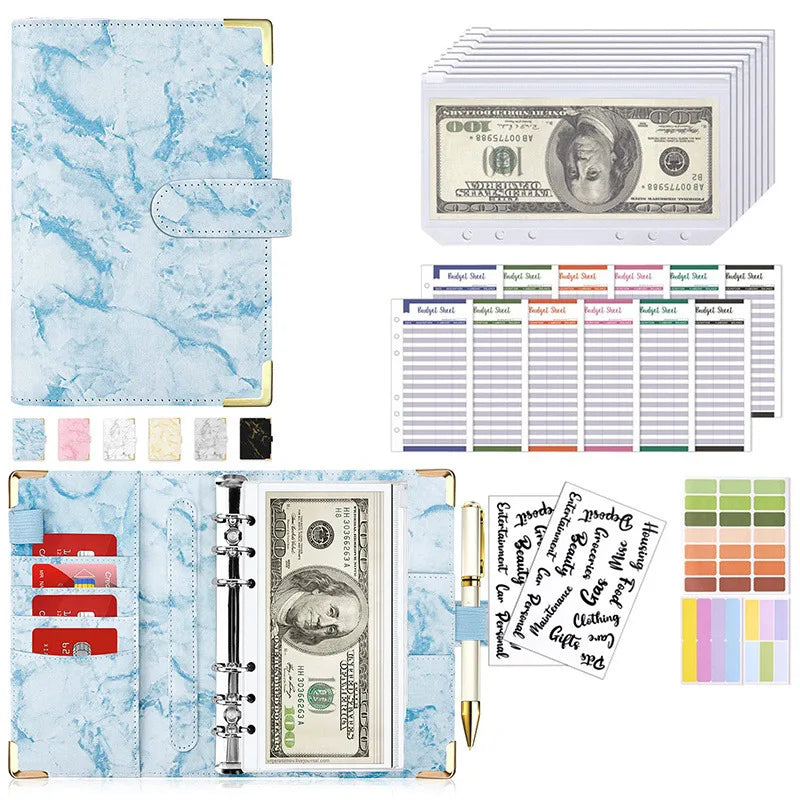 New Budget Plan Notebook A6 Cash Envelope Saving Money 6 Holes Binder for Financial Management A6 Loose-leaf Notebook Binder 