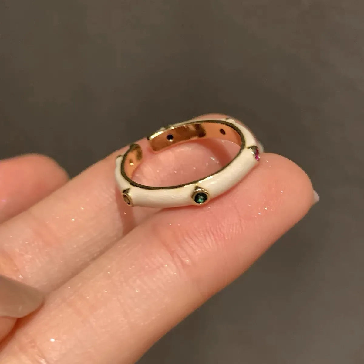 French Vintage Enamel Star Rings for Women Korean Adjustable Opening Finger Ring Bride Wedding Engagement Statement Jewelry G
