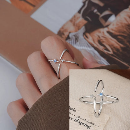VENTFILLE 925 Sterling Silve Flower Ring for Women Gift Hollow Out Design Retro Hip Hop Versatile Jewelry Party Gift - FFMM03