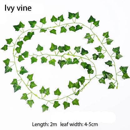 2/4/8/10M Artificial Ivy Leaves Garland Hanging Vines Fake Plants Outdoor Greenery Wall Decor Festival Garden Home Party Deco