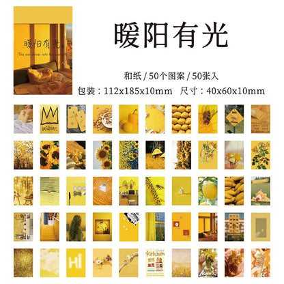 50 Sheets Season of Dreams Series Decorative Sticker INS Scenery Handbook Scrapbooking Material Label Diary Journal Planner -
