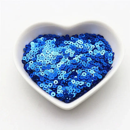 10g Solid Color Sequins Flat Round Pvc Clothing and Shoes Accessories DIY Hand-embroidered Flat Pieces 3mm 4mm 5mm 6mm - blue