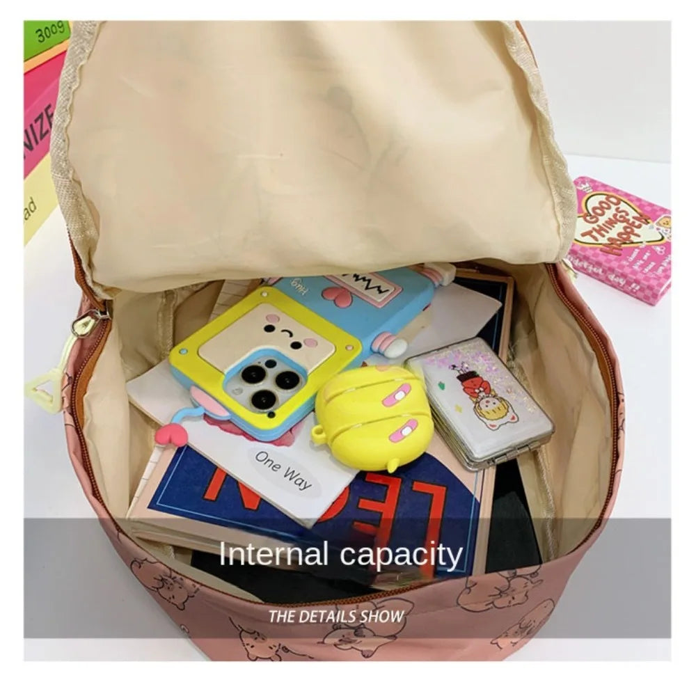 Cute Large Capacity Capybara Backpack Cartoon Breathable Student Schoolbag Nylon Ultra-light Book Bag Back to school Women Gi