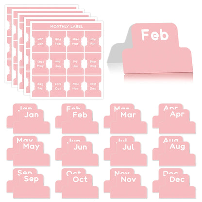 5 Sheets 2 Color Self-adhesive Stamping Labels Monthly Planner Tabs Book Notes Calendar Sticky Tags Office Pad Study Journal 