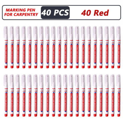 iLMH 4-40Pcs Deep Hole Long Nib Head Marker For Metal Perforating Pen Waterproof Bathroom Woodworking Decor Multi-Purpose Too