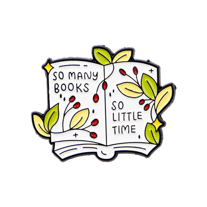 Book Lover Enamel Pin Cute Reading Themed Brooch "Just One More Chapter" Lapel Pins for Backpacks Bookworm Gift - 5
