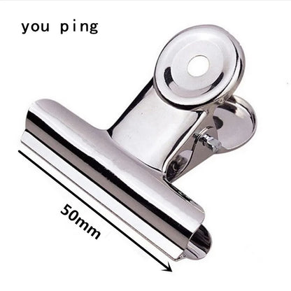 New 50mm 38mm 31mm 22mm Multicolor Round Metal Clamp Paper Clips Student School Office Supplies - Platinum -50mm