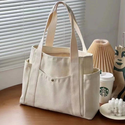 Large Capacity Canvas Tote Bags for Work Commuting Carrying Bag College Style Student Outfit Book Shoulder Bag Shopping Bag -