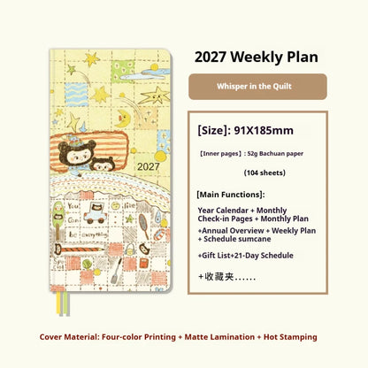Kinbor 2027 Weekly Planner Pocket Size Notebook Week Plan Notepad Schedule Planning Book Punch Efficiency Manual Daily Writin