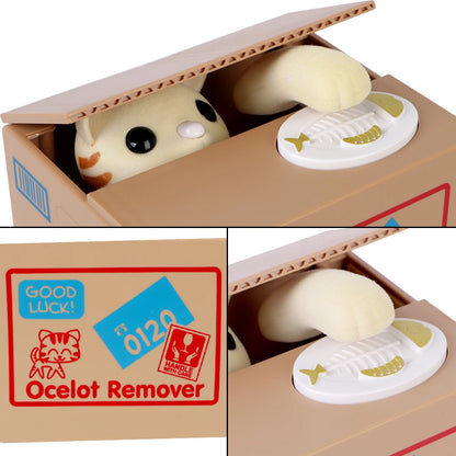 Cute Automated Panda Cat Steal Coin Bank Money Saving Box Electronic Money Boxes Kids Gift Piggy Banks