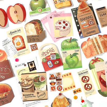 20pcs Fresh Store Series Food and Coffee Material Pack DIY Scrapbook Handbook Aesthetic Stationery Supplies