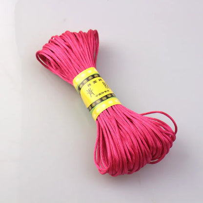 20M 1.5mm Satin Nylon Trim Cord, Rattail Cord Chinese Knot - Rose Red
