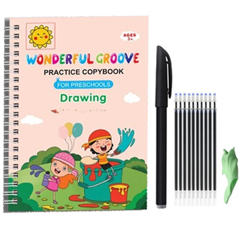 Copybooks Pen Magic Copy Book Free Wiping Writing Sticker Practice for Calligraphy Kids Learning Books Grooves Template Desig