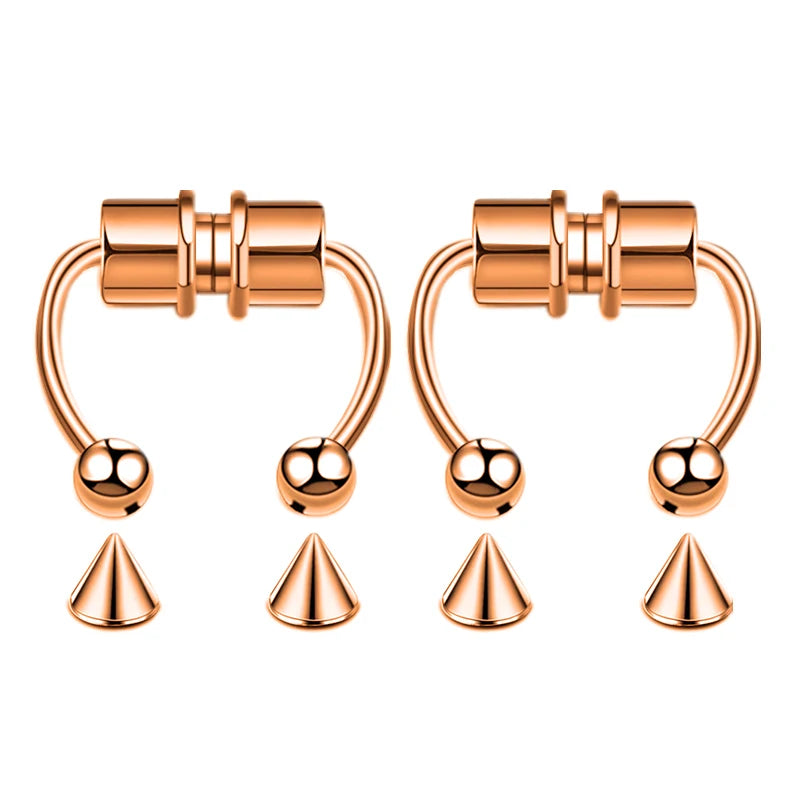 Women Fake Piercing Nose Ring Hoop Septum Non Piercing Nose Clip Rock HipHoop Stainless Steel Magnet Fashion Punk Body Jewelr
