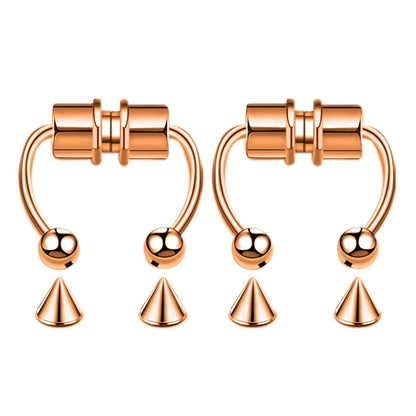 Women Fake Piercing Nose Ring Hoop Septum Non Piercing Nose Clip Rock HipHoop Stainless Steel Magnet Fashion Punk Body Jewelr