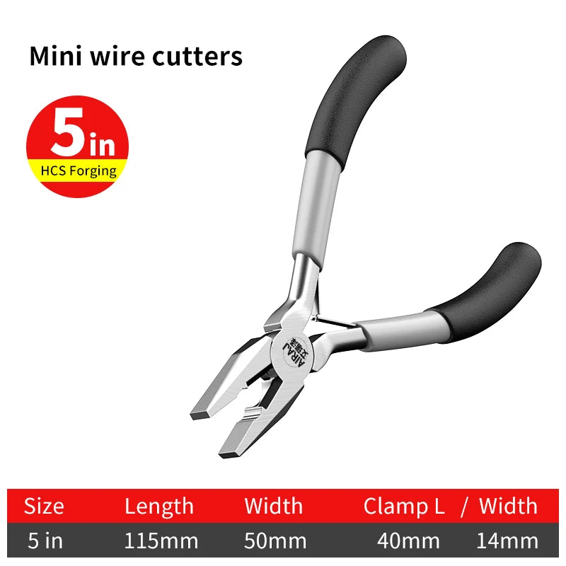 Mini Pliers Diagonal Pliers Round Bent Needle Nose Cutter Handcraft Beading Insulated Plier for DIY Small Jewelry Pliers Tool