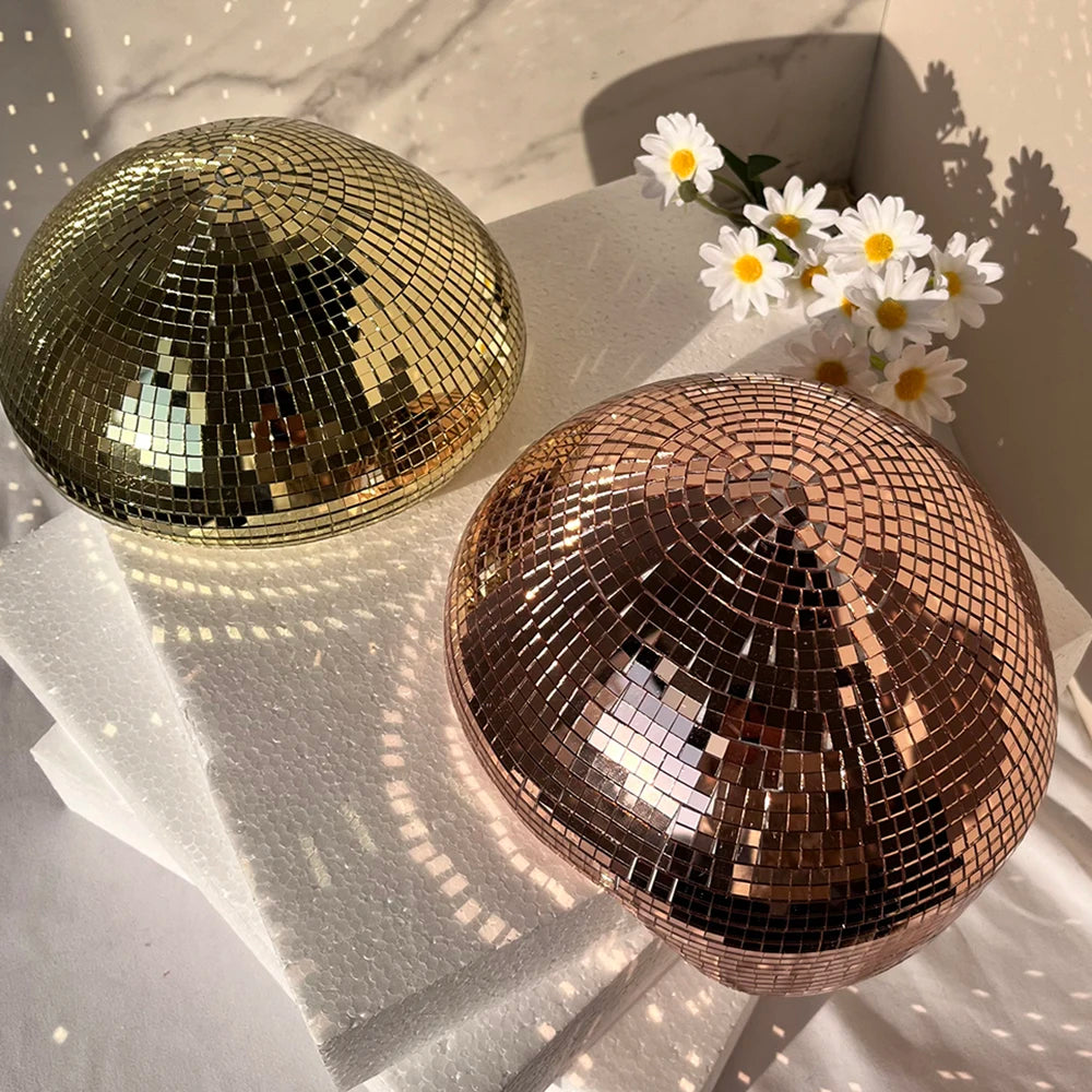 Melted Disco Ball Mirror Reflective Funky Modern Home Decor Handmade Aesthetic Room Decor Melting Mirror Ball For Table Shelf