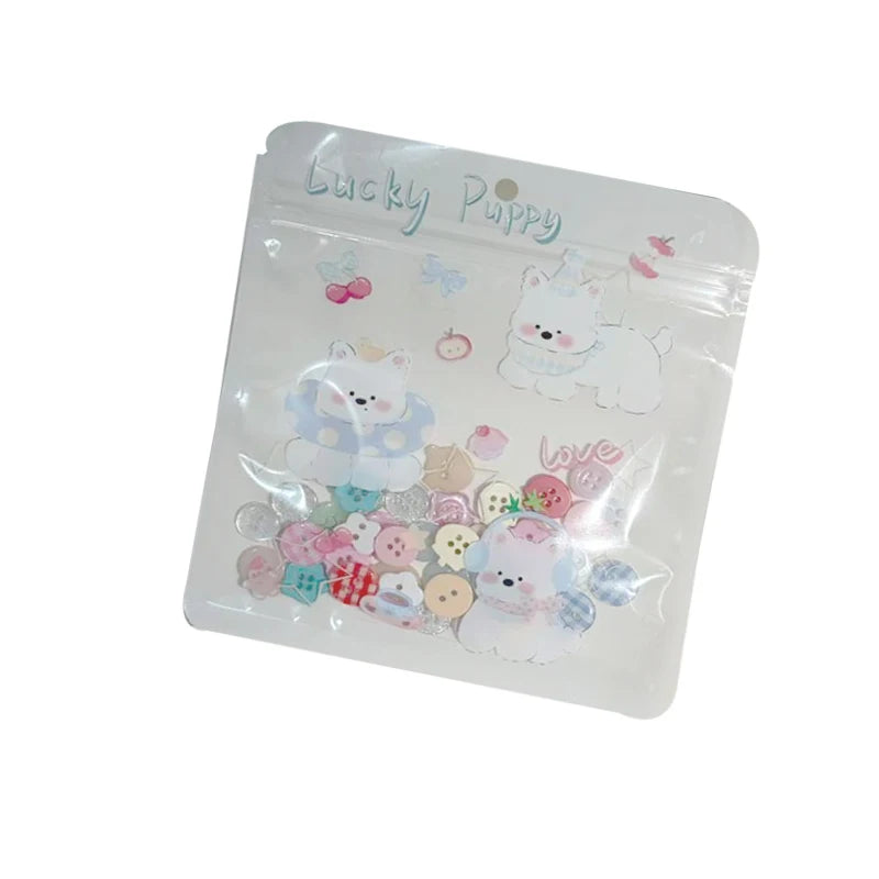 40PCS Cream Color Button Blind Box Mixed Style-Ins Wind Decor for Hand AccountDIY Doll Clothes Accessories Beaded Jewelry Mak