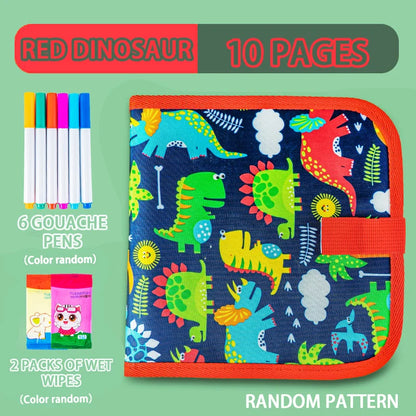 Erasable Doodle Book for KidsToddlers Toys Reusable Drawing Pads with 12 Watercolor Pens Preschool Toy Trip Writing Painting 