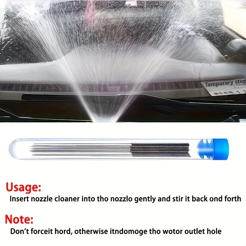 10-Piece Stainless Steel Cleaning Nozzle Kit - Window Wiper, 3D Printer Nozzle, Gas Stove, Shower Needle Unclogging Brush