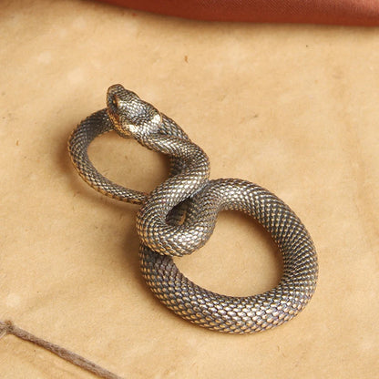 Home Decoration, Retro Copper Snake Ornament, Antique Animal Figurines, Unique Desk Decor, Vintage Home Accessories, Miniatur