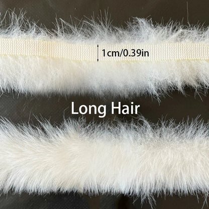 1m Faux Rabbit Fur Ribbon Trimming Fabric Soft Fluffy Plush Hair Tapes Stripe Fabric For DIY Garment Crafts Sewing Accessorie