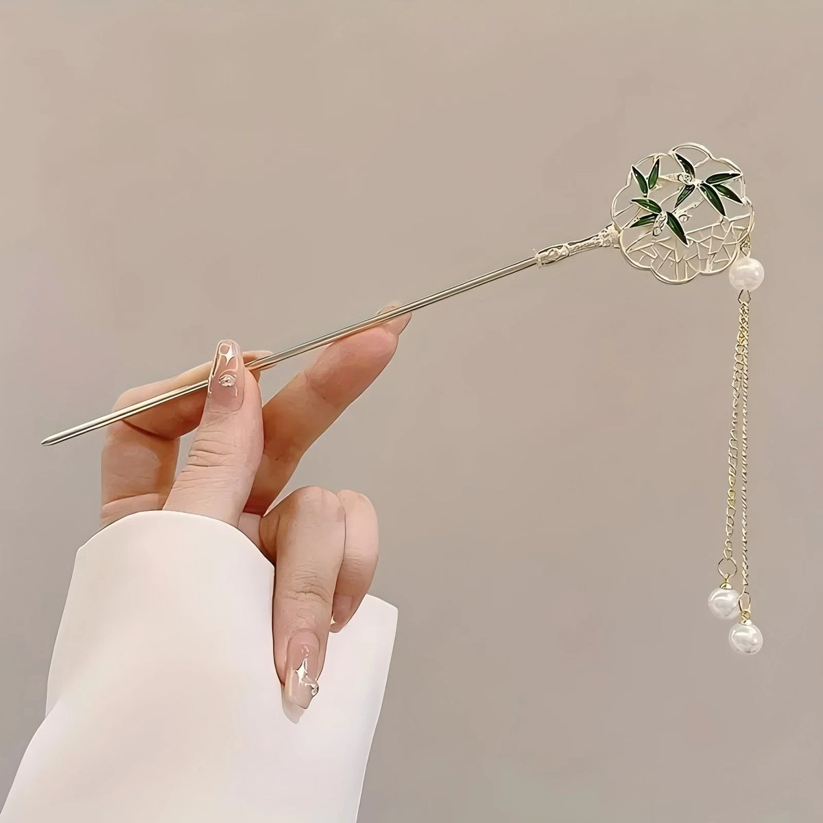 Elegant Chinese Style Hair Clip Tassel Hair Stick Traditional Floral Design Hairstyle Accessory Women Jewelry Hairpin Hairnee