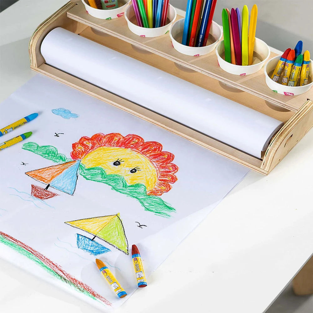White Drawing Paper Roll 10m Art Paper Roll 44CM X 10M Painting Sketching Paper for Easel Paper, Bulletin Board Paper Gift Wr