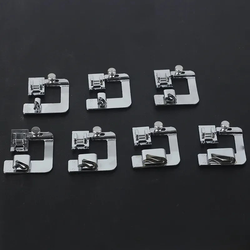 9mm /13mm /19mm /25mm Sewing Machine Foot Press Foot Rolled Hem Feet Household Multi Functional Sew Accessories - 3pcs 9mm