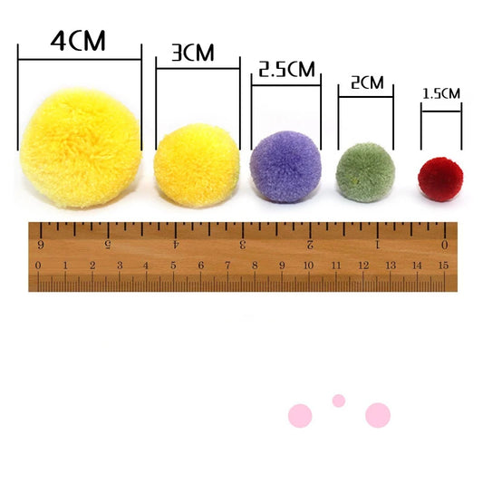 Multi Size Pom Piel 15mm/20mm/25mm/30mm/40mm Soft Pompones Fluffy Plush Crafts DIY Pom Pom Bal Wedding Sewing Party Accessori