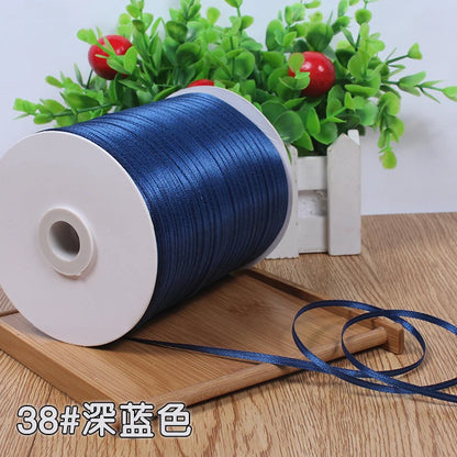 New (10meters/lot) 3mm Satin Ribbons For Craft Sewing Fabric Christmas Wedding Supplies Party Decoration Gift Wrap DIY Handma