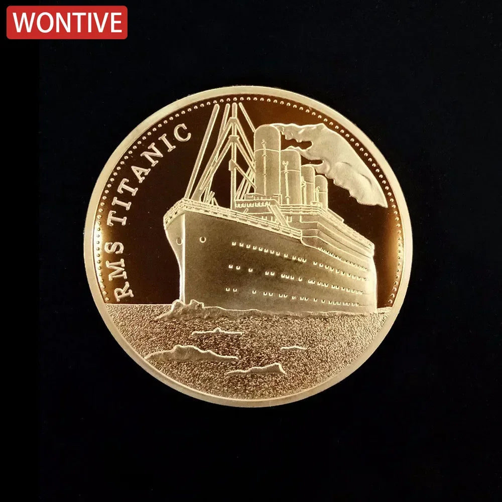 Gold Plated Coin Titanic Ship Collectible Coins Incident Art Collection Medal Commemorative Coins Souvenir for Home