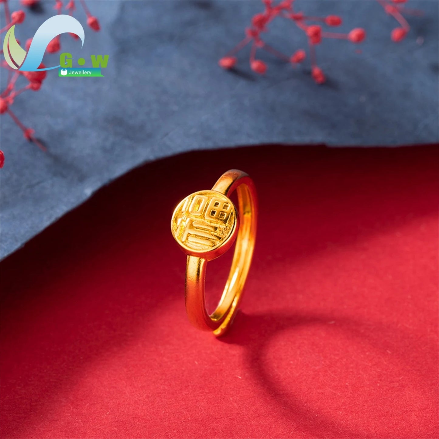 Fancy Gold Carve Dragon Phoenix Couple Adjustable Open Rings Stone Lucky Charm Band Classic Elegant Fashion Jewelry Gift Wedd