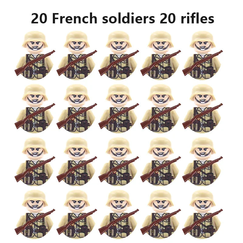 Multi-style military soldiers mini character building blocks DIY assembled building blocks children's collection toys and gif