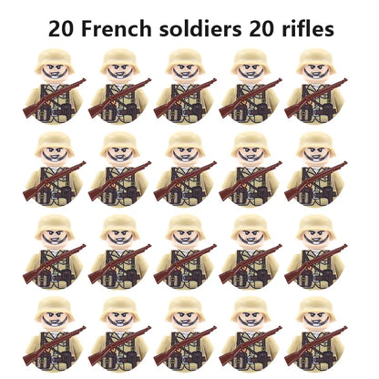 Multi-style military soldiers mini character building blocks DIY assembled building blocks children's collection toys and gif